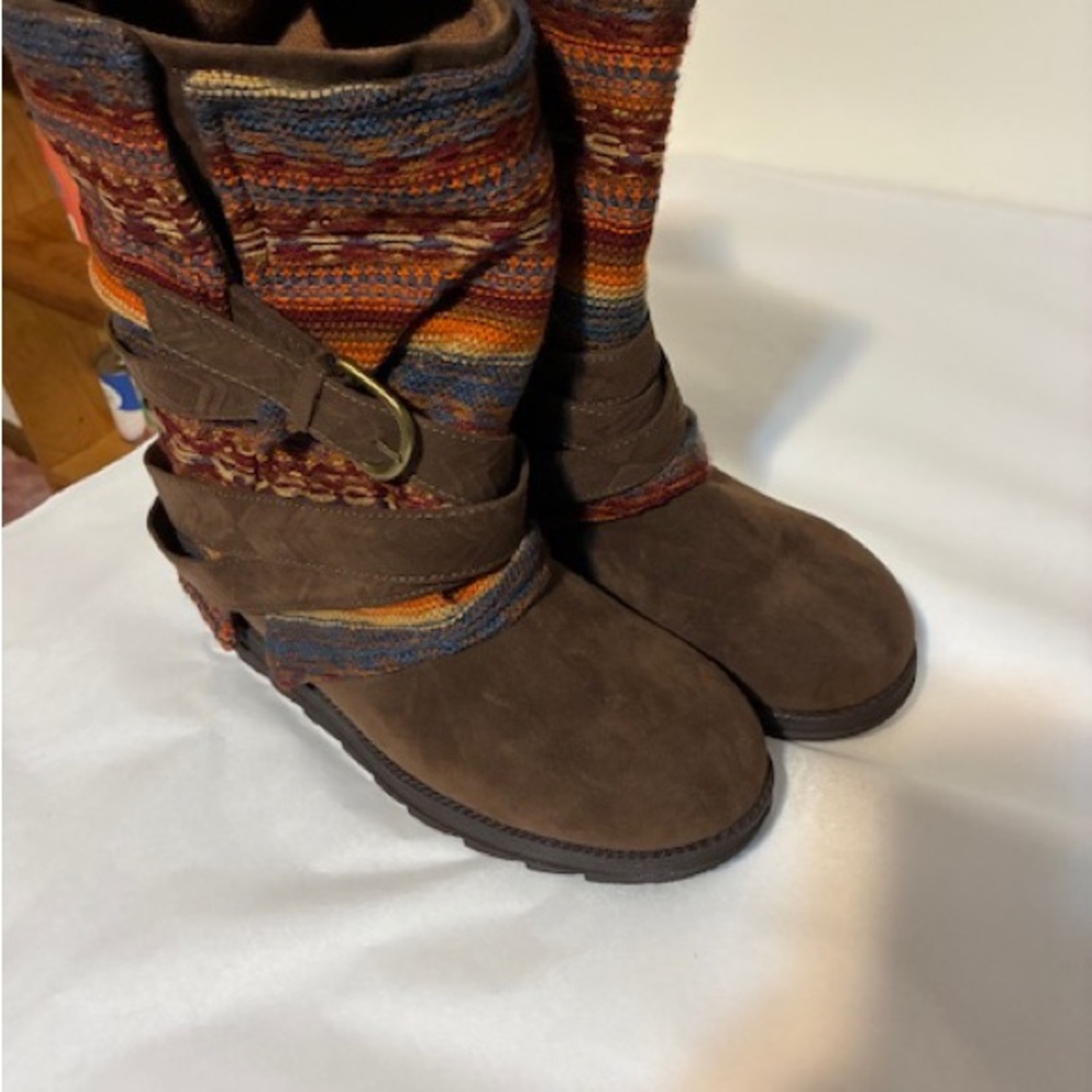 Muk Luks Brown and Multicolor Women's Boots